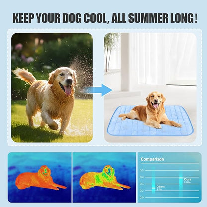 RIOGOO Dog Cooling Mat, Dog Blanket Washable, Cool Fabric & Internal Waterproof - Image 3