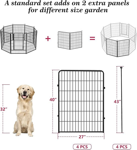 Dog Playpen 40 inch 2 Panels Indoor Dog Pen - Image 2