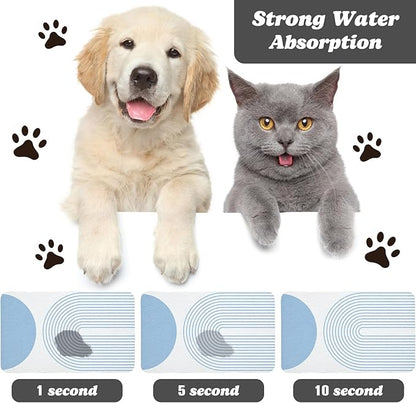 Dog Food Mats for Floors Waterproof, Cat Water Bowl Mats Pet Feeding Absorbent - Image 2