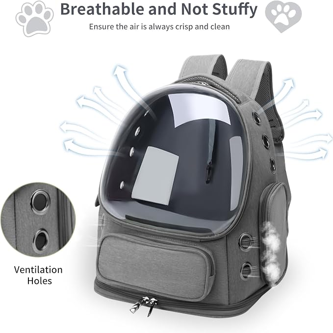 Cat Backpack Carrier for Cats and Small Dogs, Breathable Cat Bubble Backpack - Image 2