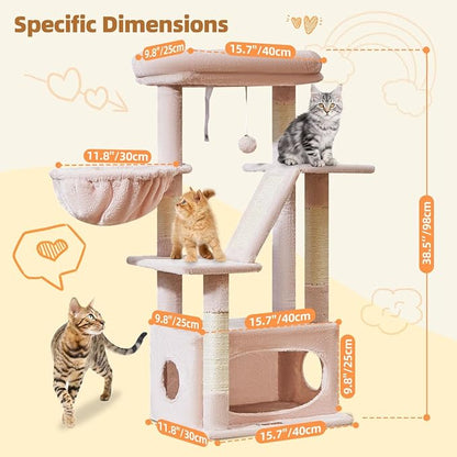 Taoqimiao Cat Tree, 38.5-Inch Cat Tower - Image 7