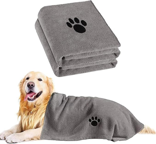 Microfiber Dog Towels for Drying Dogs, Super Absorbent and Soft Pet Grooming by Puomue