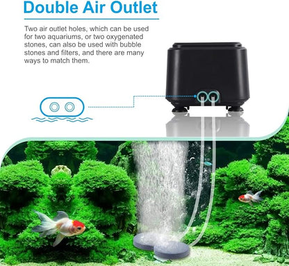 hygger Quiet <30dB Aquarium Air Pump, Adjustable Low Decibel Oxygen Fish Tank - Image 3