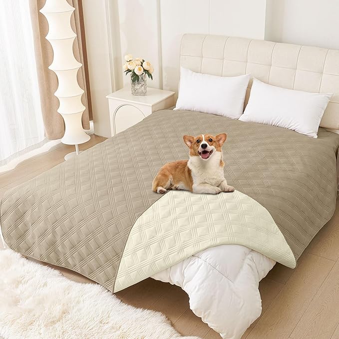 hyha Waterproof Dog Blanket, Reversible Pet Bed Blanket, Soft Sofa Couch Cover by hyha
