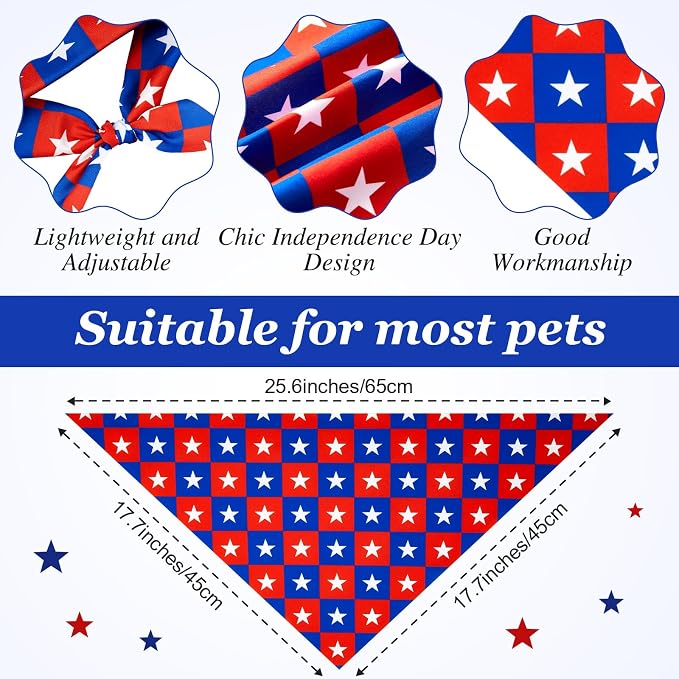 200 Pcs Patriotic Dog Bandanas Bulk Veterans Day Bandanas - Image 3