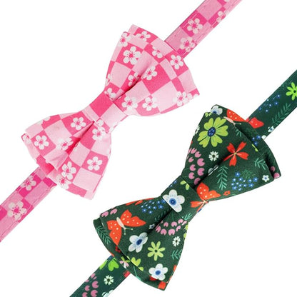2 Pack Cotton Cat Collar with Bow Tie and Bell - Image 5