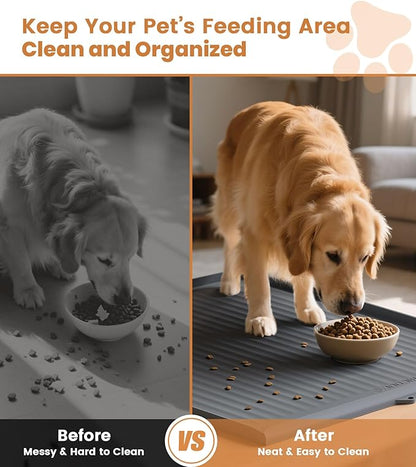 Dog Food Mat 36"x24", Waterproof Pet Feeding Mat - Image 6