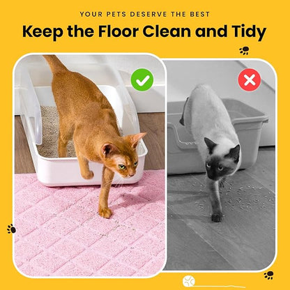 Cat Litter Mat Litter Trapping Mat, Less Waste Cat Litter Box Mat - Image 4