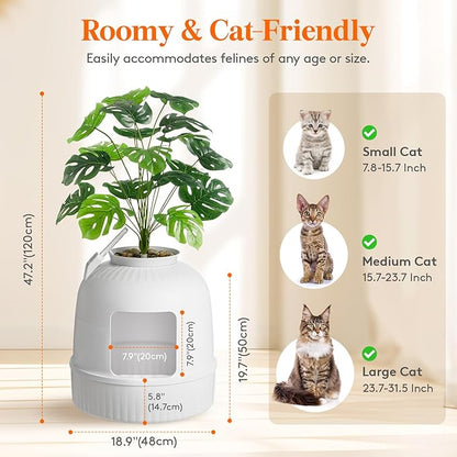 Lifewit Cat Litter Box, Hidden Enclosure Litter Tray - Image 4