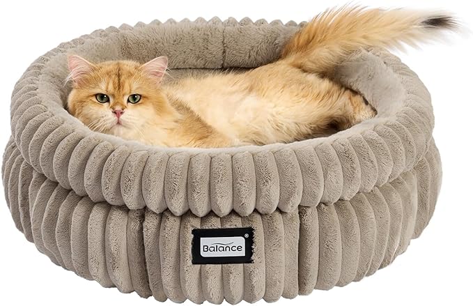 BALANCE Cat Bed Kitten Bed, Washable Round Cat Beds by BalancePet