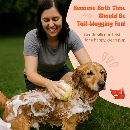 HamInWay Dog Bath Brush, 2-in-1 Dog Grooming Brush - Image 3