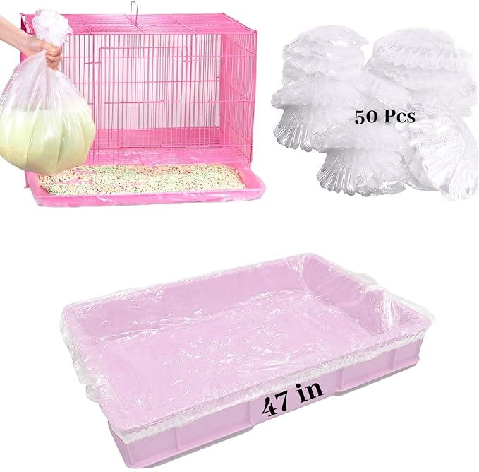 BNOSDM 50 PCS Disposable Rabbit Cage Liner Plastic Guinea Pig Cage Bedding by BNOSDM