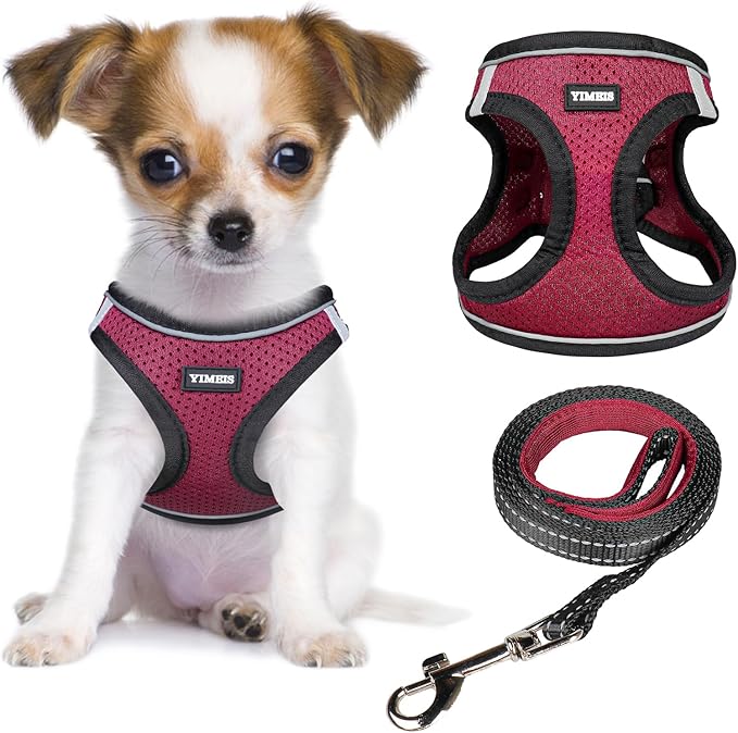 YIMEIS Dog Harness and Leash Set, No Pull Soft Mesh Pet Harness, Reflective by YIMEIS