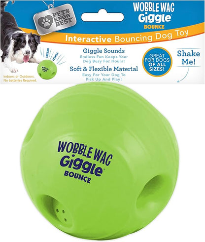 Wobble Wag Giggle Bounce Interactive Dog Toy- Sound Making Bouncing Ball by WobbleWagGiggle