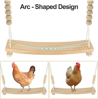Arc-Shaped Chicken Swing Perch Enrichment Toys Handmade, Chicken Accessories - Image 3