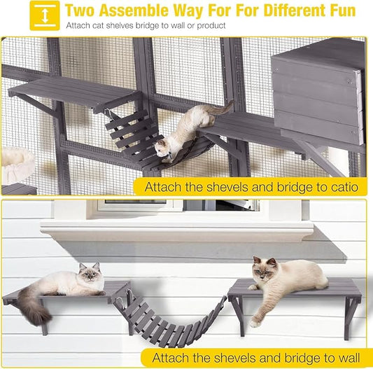 Aivituvin Catio Outdoor Cat Enclosure Window, Wall-Mounted Large Walk-in Cat - Image 2