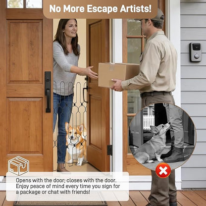 Retractable Dog Gate for Front Door 35.4" Wide 30.7" Tall Automatic Retractable - Image 2