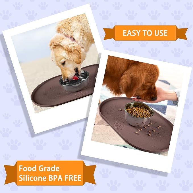 100% Waterproof 0.5" Raised Edge BPA Free Silicone Dog Food Mat, Pet Cat - Image 7
