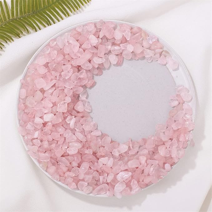 1lb Rose Quartz Aquarium Gravel Rocks Natural Tumbled Healing Crystal Chips - Image 6