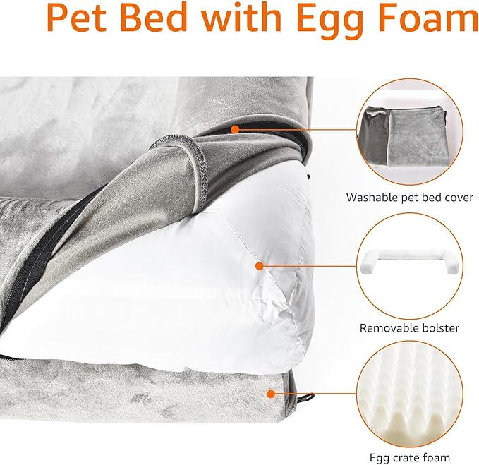 Amazon Basics Dog Bed with Cooling Gel Memory Foam, Pressure-Relief Support - Image 3