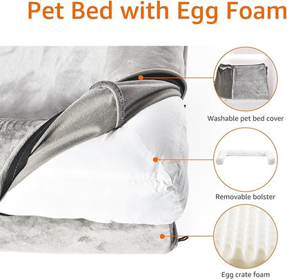 Amazon Basics Dog Bed with Cooling Gel Memory Foam, Pressure-Relief Support - Image 3