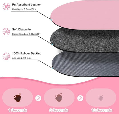 Dog Feeding Mat 24''x16'', Absorbent Pet Food Mat, No Stains Quick Dry Pet - Image 2