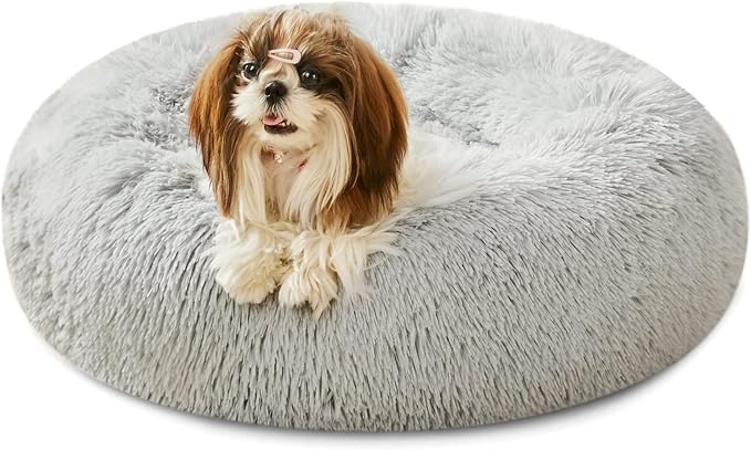 WESTERN HOME WH Calming Dog & Cat Bed, Round Soft Anti-Anxiety Donut Cuddler by WESTERNHOME