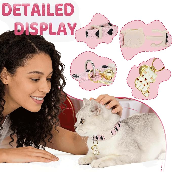 Elegant little tail 2 Pack Cat Collar- Valentines Cat Collars Breakaway - Image 3