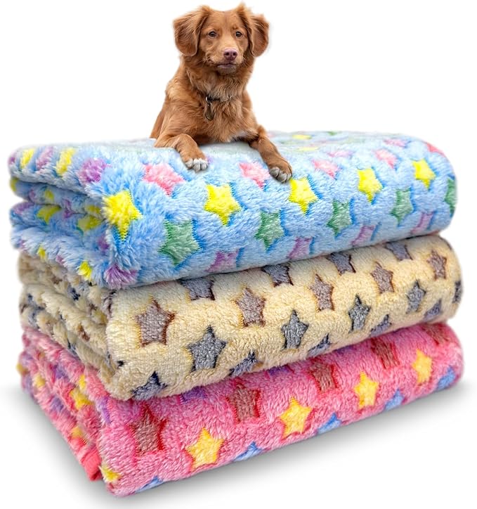 Dog Blankets for Medium Large Dogs, 3 Pack Washable Pet Throw 41" x 31" by NXDZI