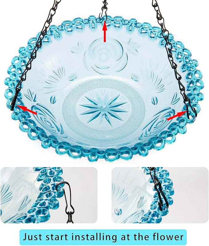2 Pack Hanging Bird Baths, Hanging Bird Feeders - Image 3
