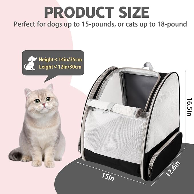 Cat Backpack Carrier, Pet Carrier Airline Approved - Image 2