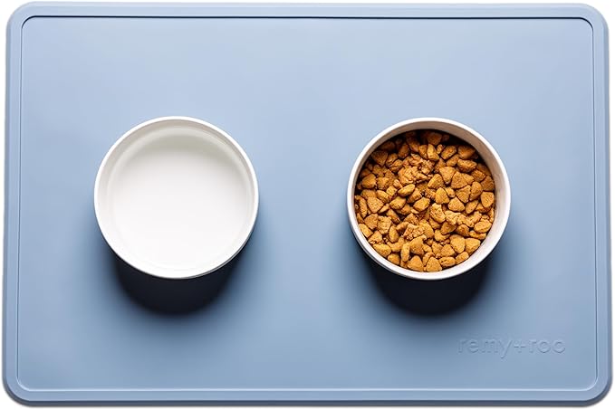 Remy+Roo Dusty Blue Silicone Dog Food Mat by RemyRoo
