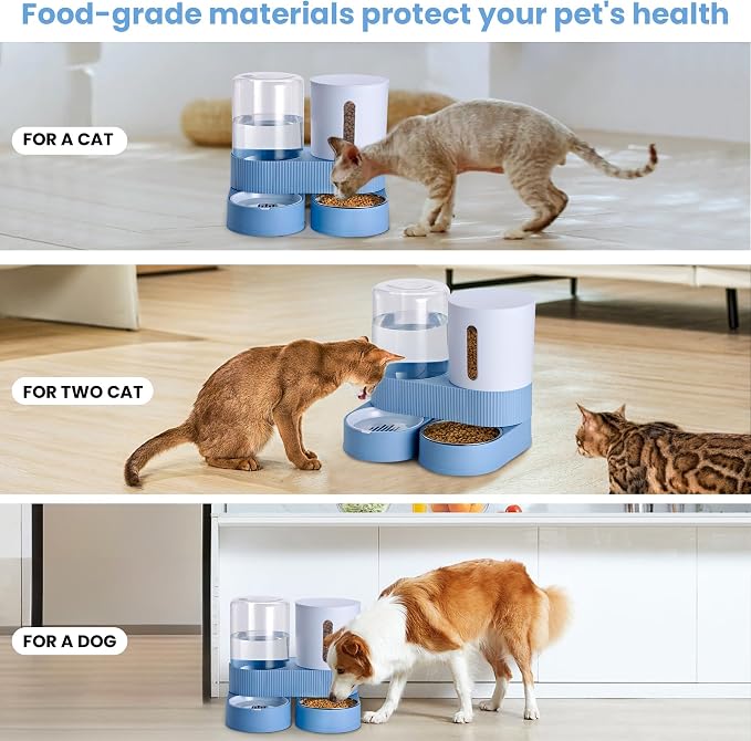 2 Pack Automatic Cat Feeder Stainless Steel Water Dispenser Gravity Food Feeder - Image 6
