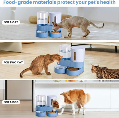 2 Pack Automatic Cat Feeder Stainless Steel Water Dispenser Gravity Food Feeder - Image 6
