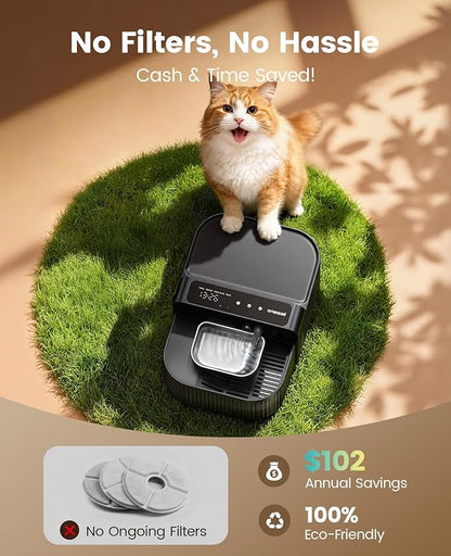 oneisall Wireless Filterless Cat Water Fountain, Separate Clean and Dirty Water - Image 5