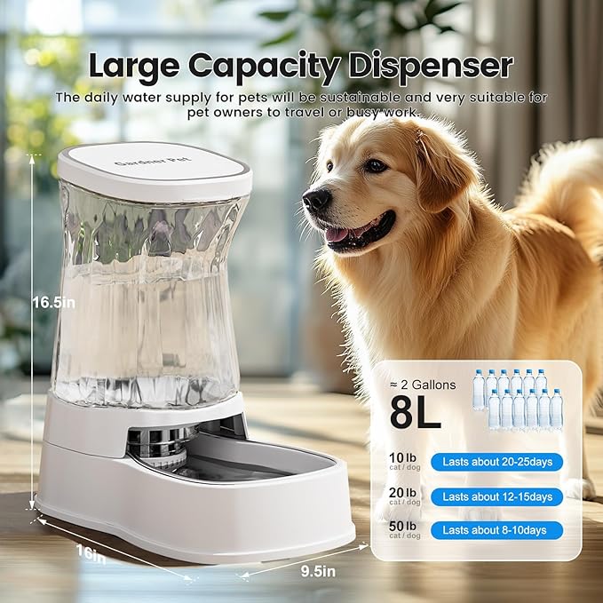 Gardner Pet Automatic Dog Water Dispenser Gravity Stainless Steel Water Waterer - Image 2