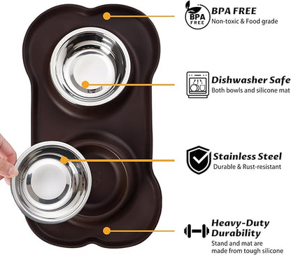 Hubulk Pet Dog Bowls 2 Stainless Steel Dog Bowl - Image 2