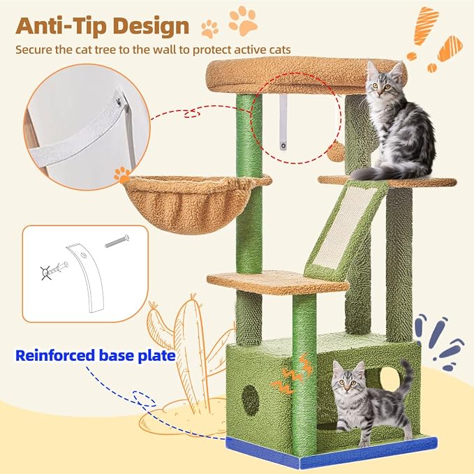 Taoqimiao Cat Tree, 38.5-Inch Cat Tower - Image 8