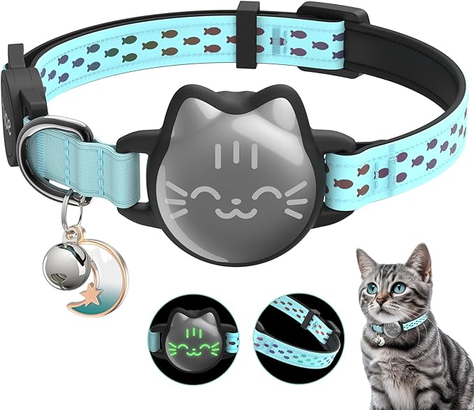 Waterproof Airtag Cat Collar, Breakaway Cat Airtag Collar by typecase