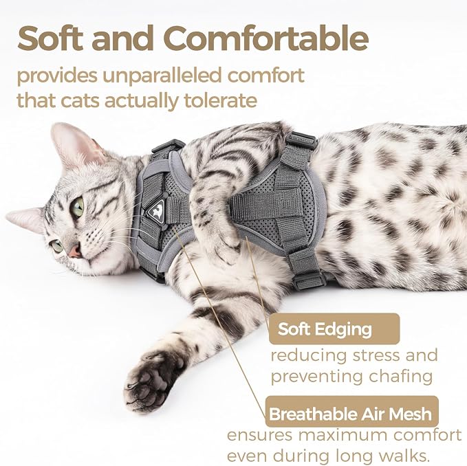 Cat Harness and Leash Set Escape Proof Tactical Small Kitten Harness Emotional - Image 7