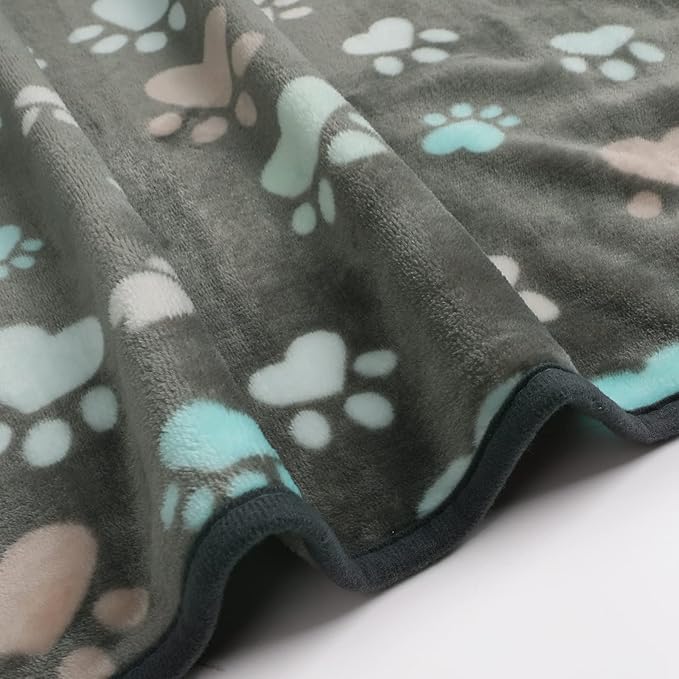 Luciphia 1 Pack 3 Blankets Fluffy Premium Fleece Pet Blanket Flannel Paw - Image 5