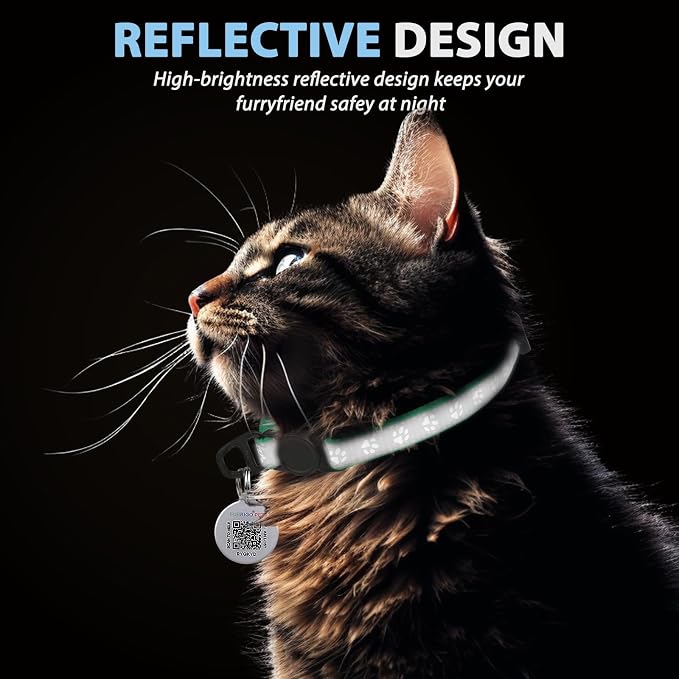 Cat Collar Breakaway with QR Code Name Tag, Reflective Kitten Collars with Bell - Image 6