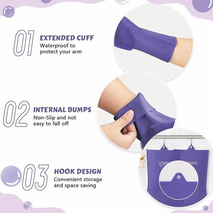 Pecute Pet Grooming Gloves, Heat Resistant, Silicone Bathing and Massaging - Image 7