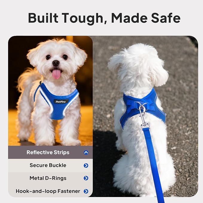 PetiFine Step in Small Dog Harness and Leash Set, Breathable All Weather Air - Image 4