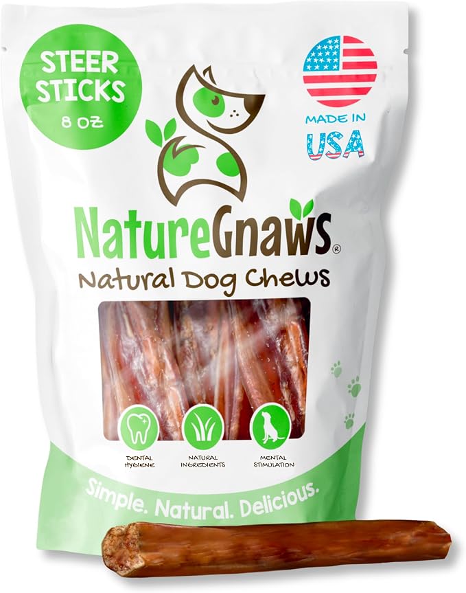 Nature Gnaws USA Steer Sticks for Dogs 5-7" by NatureGnaws