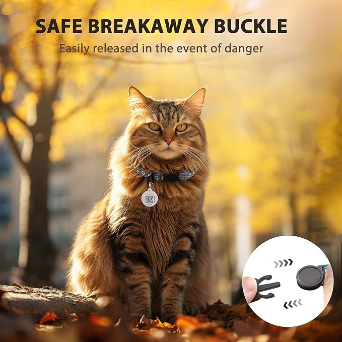 Cat Collar Breakaway with QR Code Name Tag, Reflective Kitten Collars with Bell - Image 5