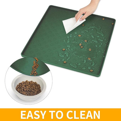 Ptlom Pet Placemat for Dog and Cat, Waterproof Silicone Pet Feeding Bowl Mats - Image 7