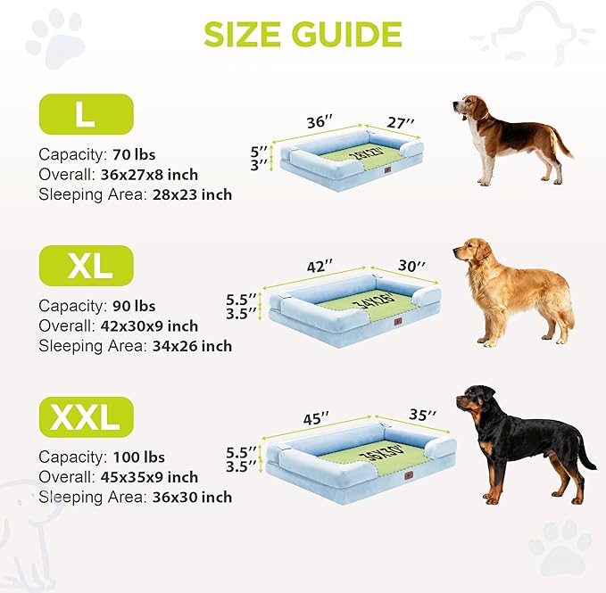 Orthopedic Dog Beds for Large Medium Dogs, Big Waterproof Memory Foam Pet Couch - Image 4