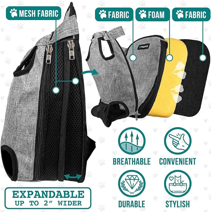 PetAmi Dog Carrier Backpack, Adjustable Pet Cat Front Carrier Backpack - Image 3