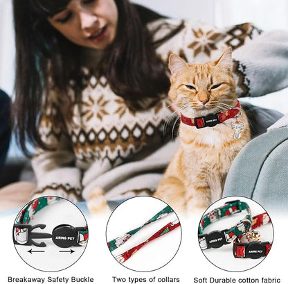 ARING PET 2 Pack Christmas Cat Collars-Cute Cat Collar Breakaway - Image 2